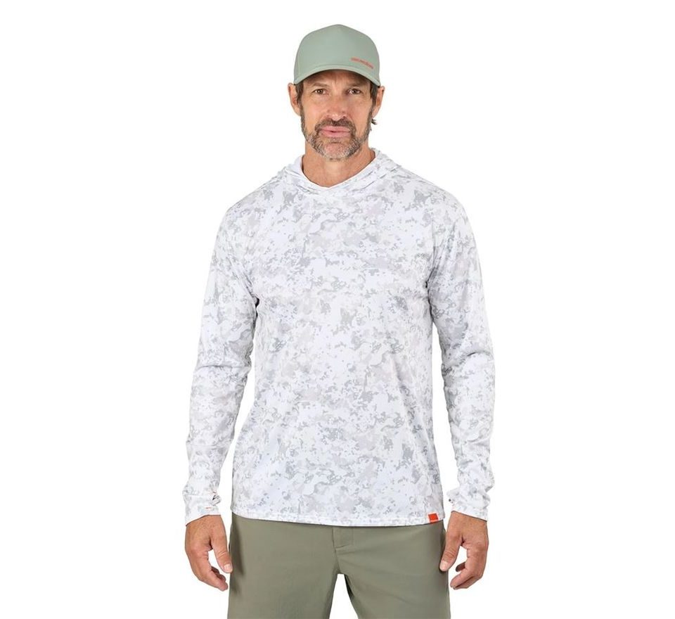Grundéns UV Tričko Tough Sun Masked Hoodie Squall Camo