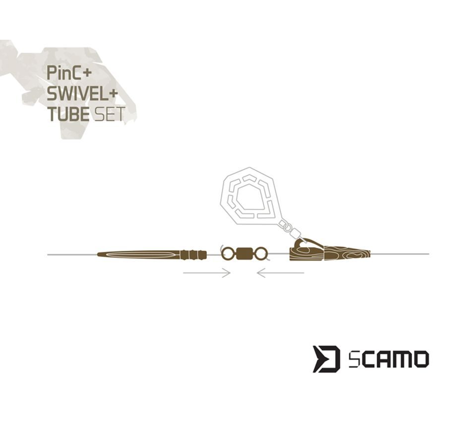 Delphin Set sCAMO PinC + Swivel + Tube 5 setů