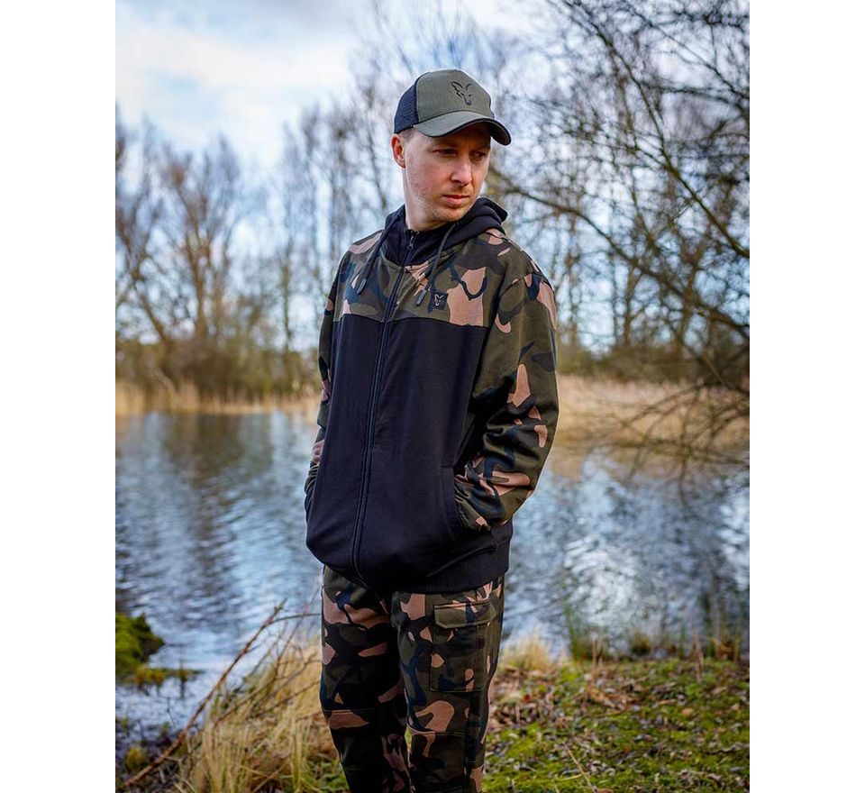 Fox Mikina LW Čierna / Camo Split Zip Hoody