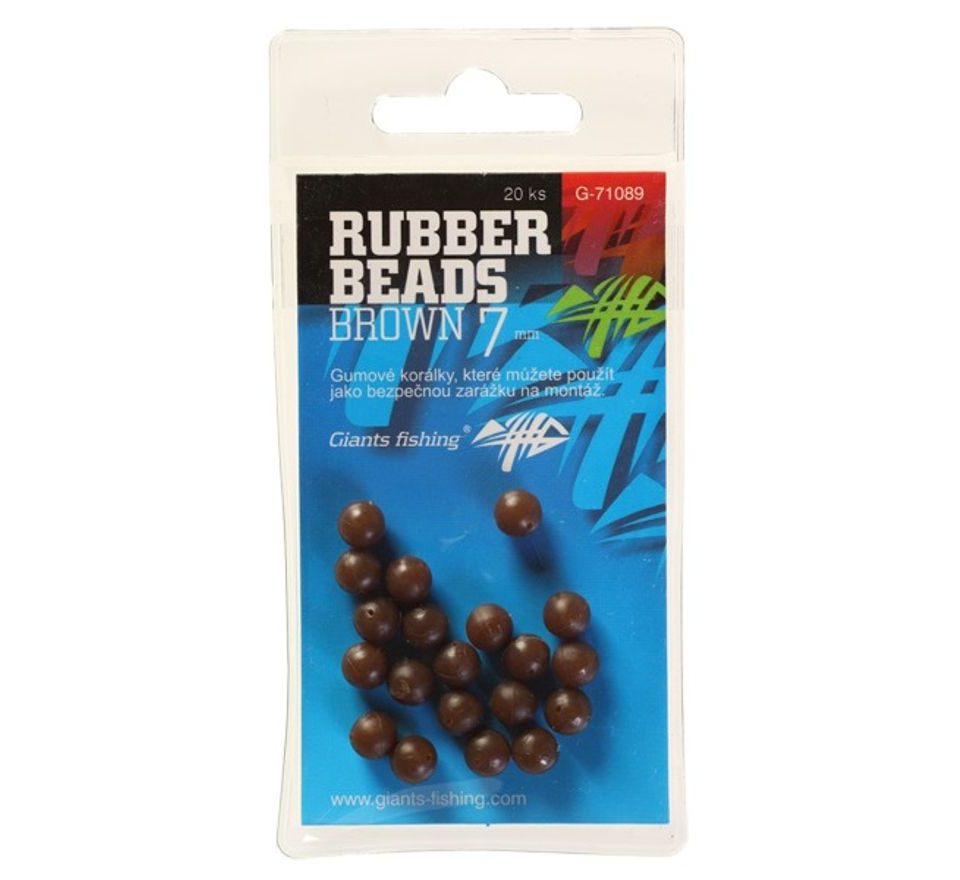 Giants Fishing Gumové kuličky Rubber Beads Transparent Brown 20ks