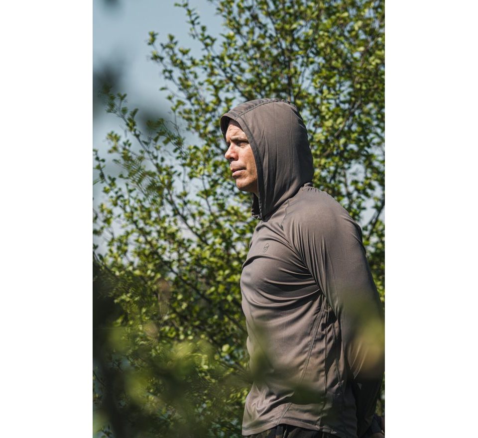 Korda UV triko UPF Hooded Top Charcoal
