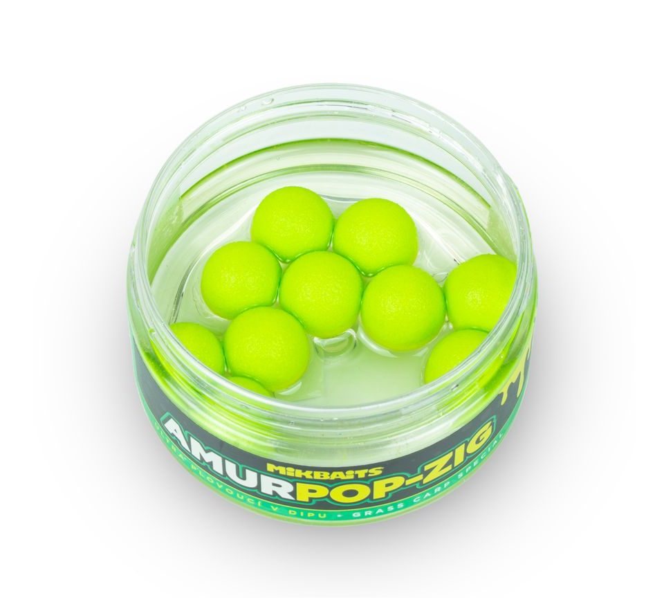 Mikbaits Zig Ultra plávajúce boilies v dipe Amur range 15mm