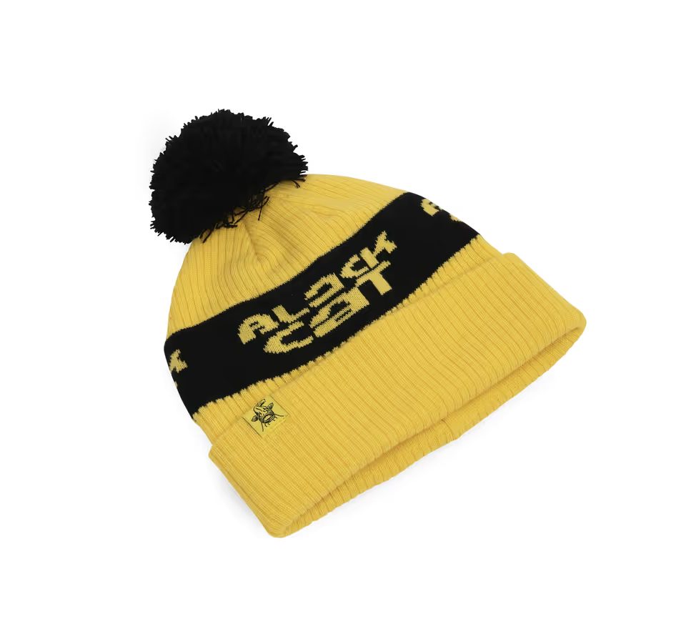 Black Cat Čepice Yellow Bobble Hat