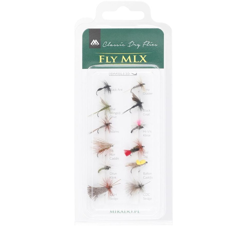 Mikado Sada suchých mušek Dry Flies Barbless 12ks