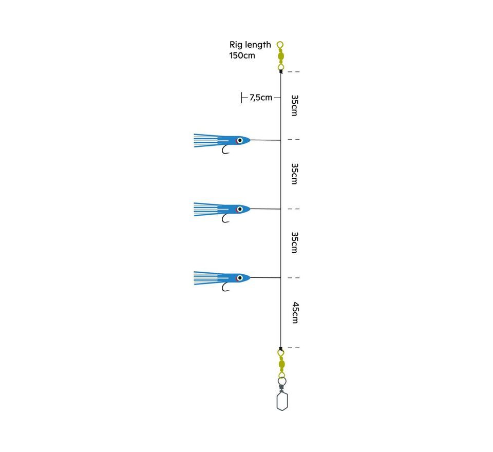 Kinetic Náväzec Sabiki Octopus L Červená/Svietiaca
