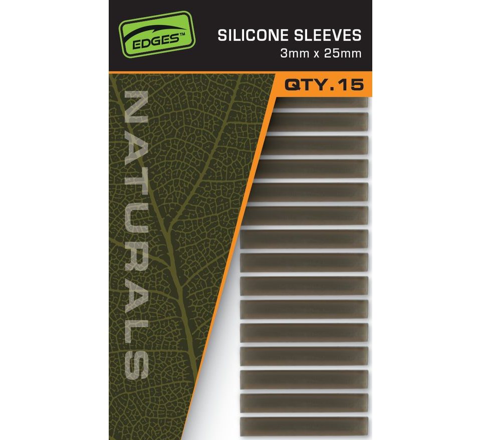 Fox Prevlaky Edges Naturals Silikónové Rukávy 3mm x 25mm 15ks