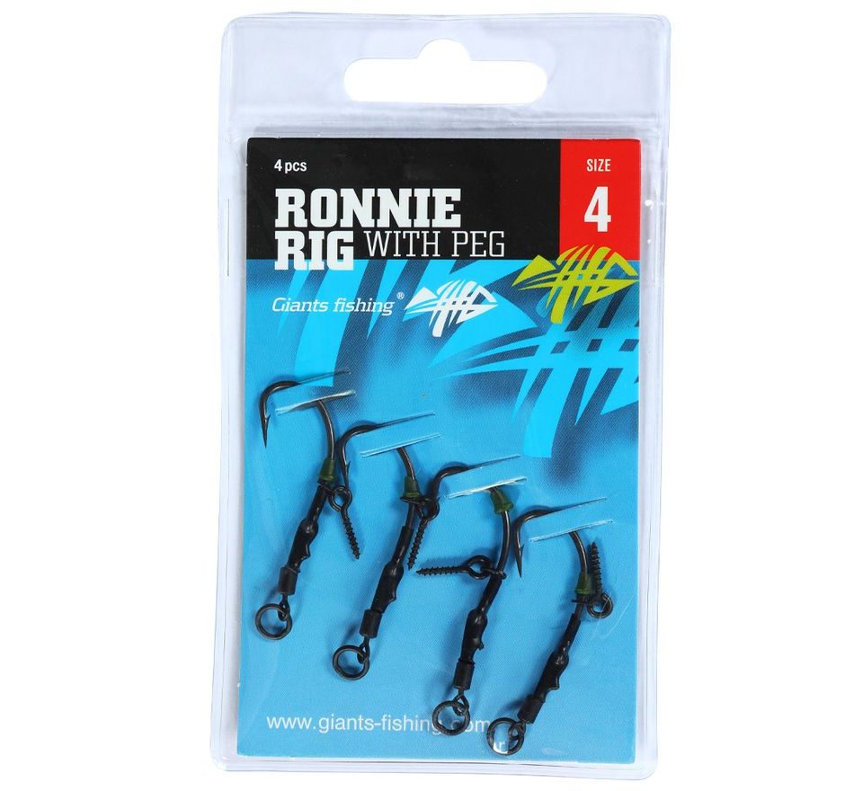 Giants Fishing Kaprový nadväzec Ronnie Rig with Peg 4ks