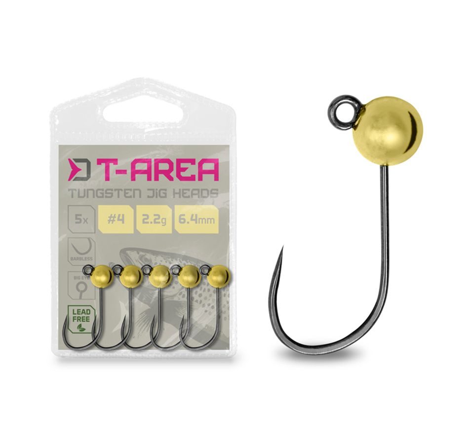 Delphin Jigové hlavičky Wolframové T-Area BL Zlaté 5ks