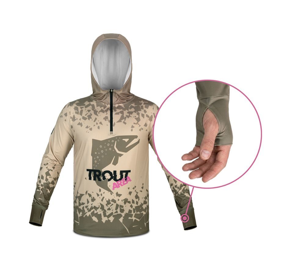 Delphin Tričko s kapucí UV Armor 50+ Trout