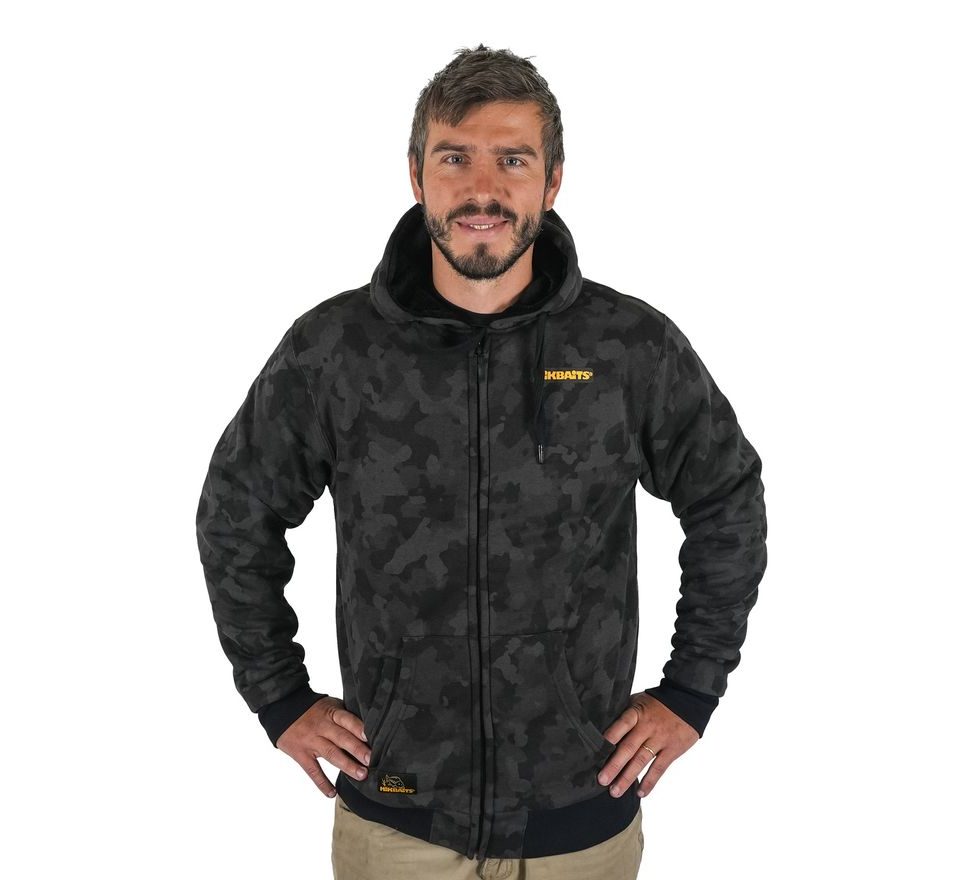 Mikbaits Bunda so zipsom Black Camou Sherpa čierna