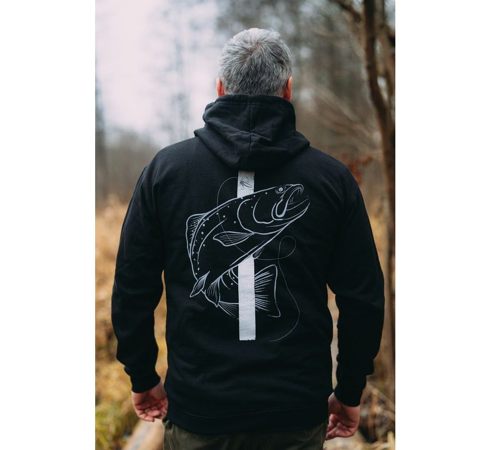 Giants Fishing Mikina pánská černá Pstruh