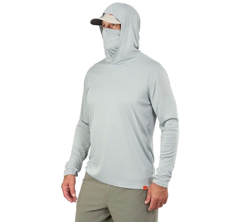Grundéns UV Tričko Tough Sun Masked Hoodie Iceberg