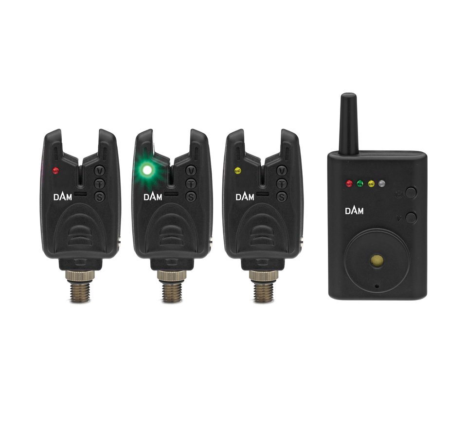 DAM Sada Signalizátorů Nano+ Wireless Bite-Alarm Set Green/Red/Yellow 3+1