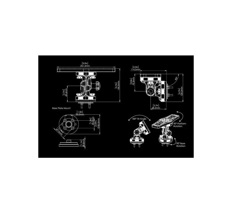 Railblaza Držiak na obrazovky Hexx FishFinder do 3 kg