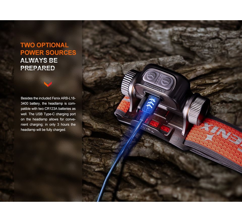 Fenix Nabíjecí čelovka HM65R-T V2.0 černá