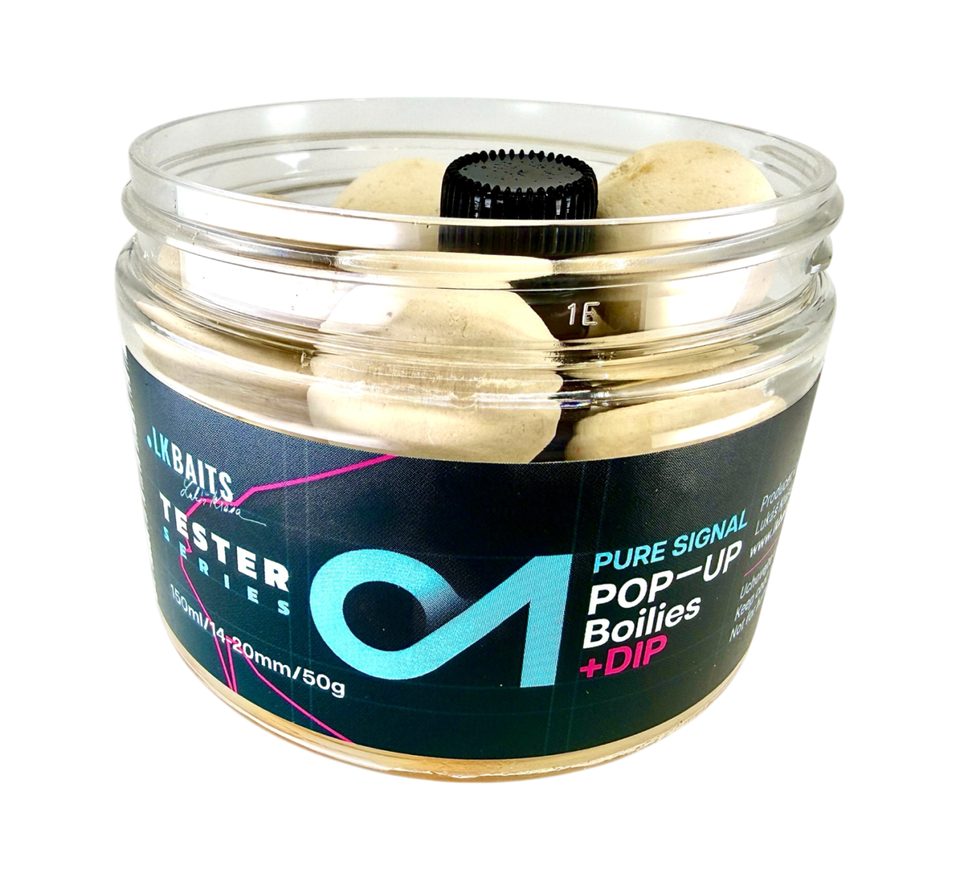 LK Baits Pop-up Boilies Tester Series_01 Pure Signal White 14-20mm 150ml