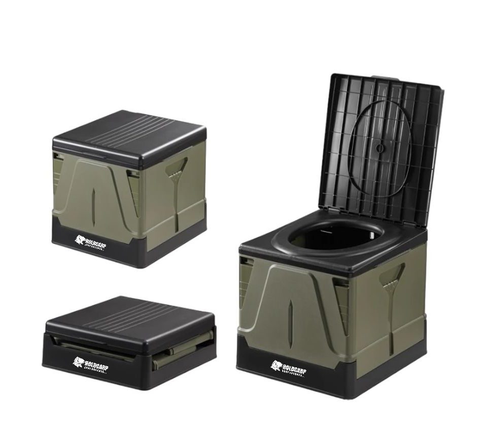 Holdcarp Set Skládací přenosná toaleta Portable Toi BIG + Toilet & Shower Tent + Toi Gabrage Kit BIG