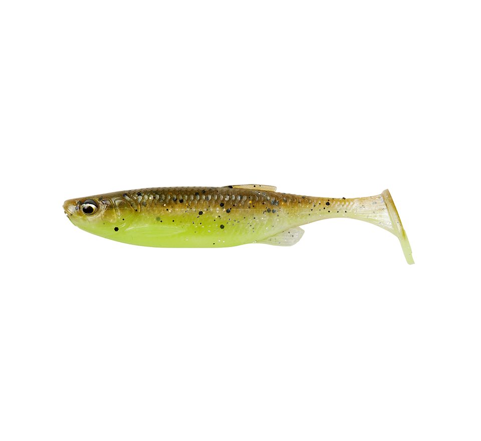 Savage Gear Gumová nástraha Fat Minnow T-Tail Bulk Green Pearl Yellow