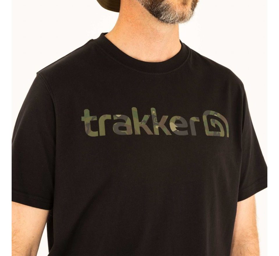 Trakker Tričko CR Logo T-shirt Black Camo