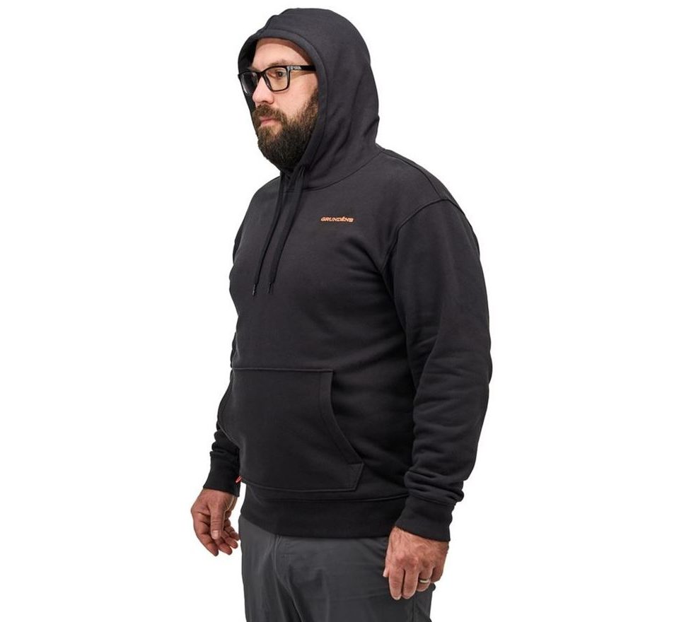 Grundéns Mikina Displacement DWR Hoodie Logo Anchor Black