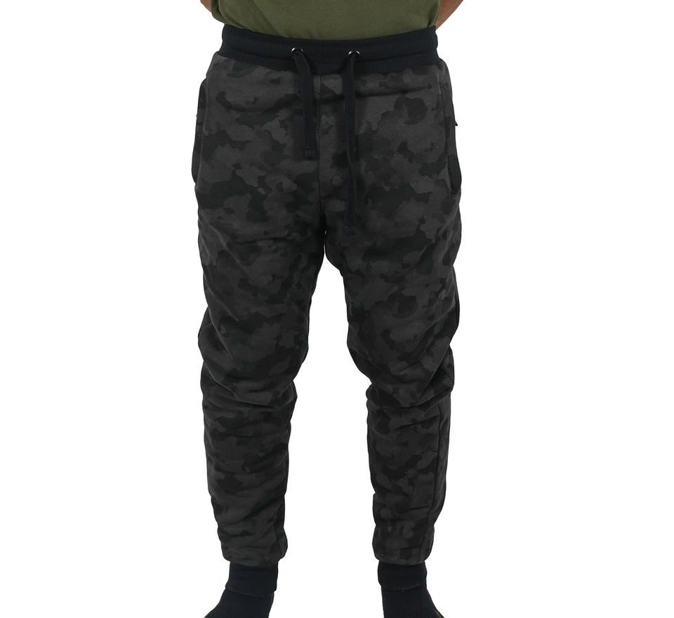 Mikbaits Tepláky Black Camou Jogger Sherpa