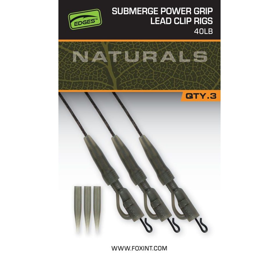 Fox Montáž Edges Naturals Submerge Power Grip Lead Clips 3ks