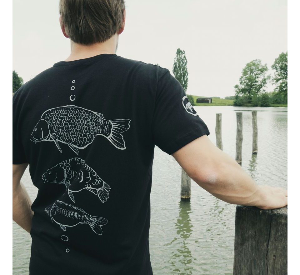 Giants fishing Tričko pánske čierne Tri kapry