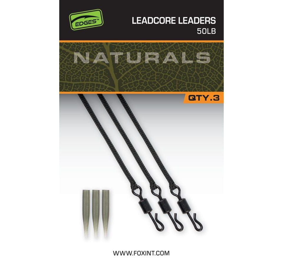 Fox Montáž Edges Naturals Leadcore Leaders 3ks