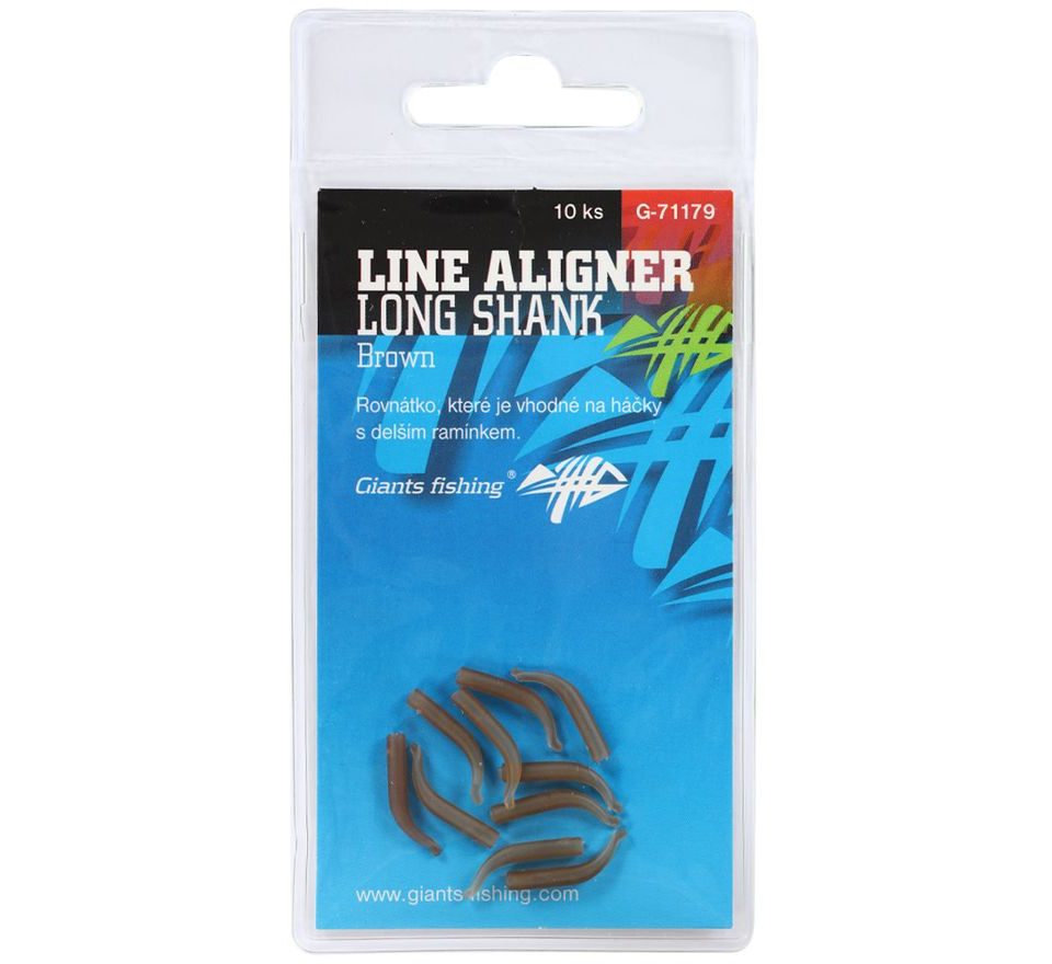Giants Fishing Rovnátka na háčik Line Aligner Long Shank Large Brown (Hook 2-6) 10ks