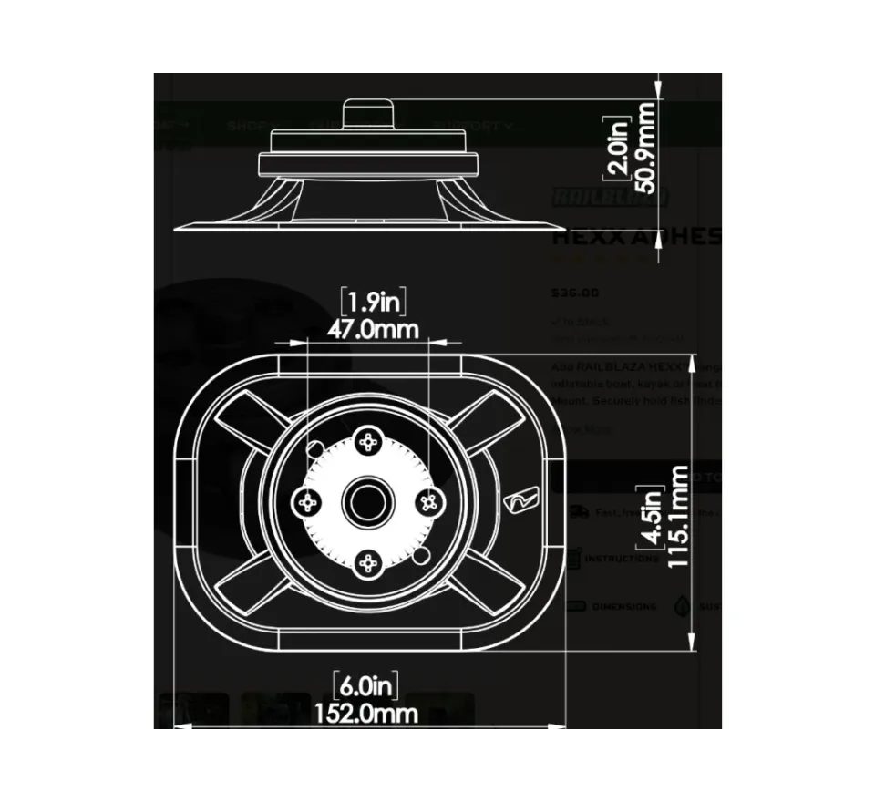 Railblaza Základna HEXX Adhesive
