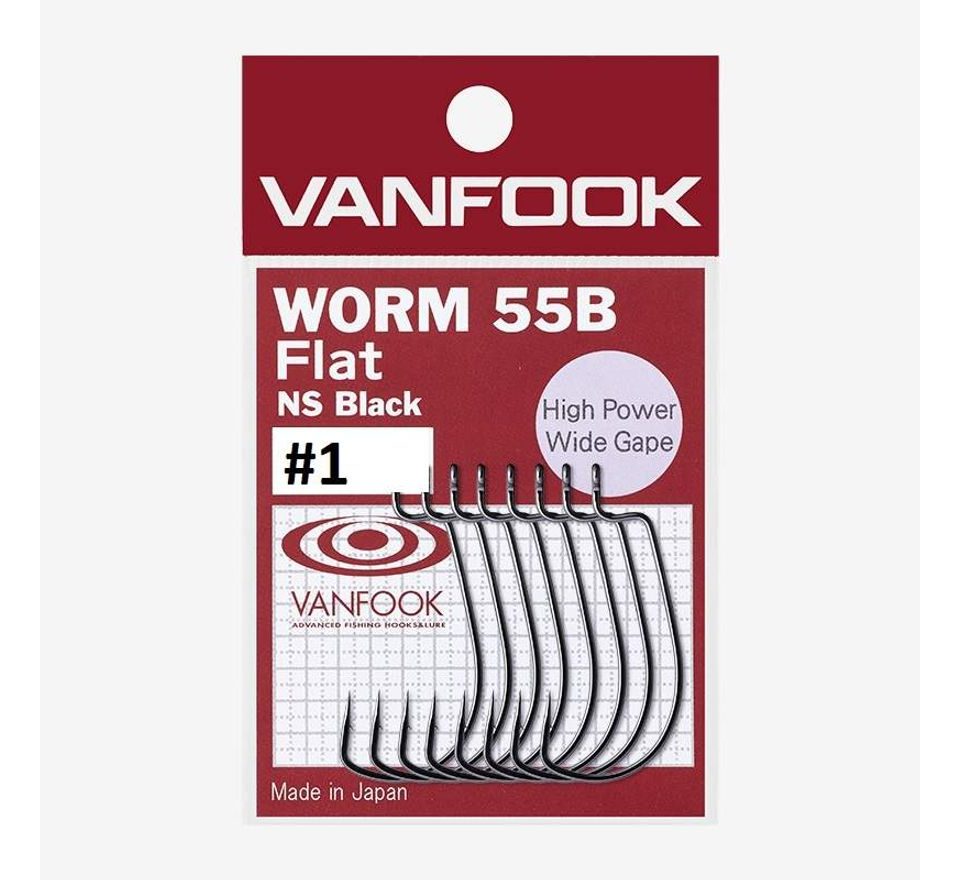 Vanfook Offsetové háčky Worm 55B Flat