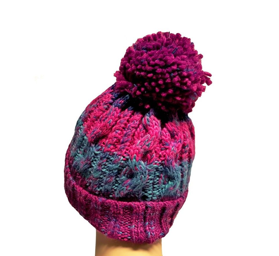 R-Spekt Kulich MAXI PomPom beanie modrovínový