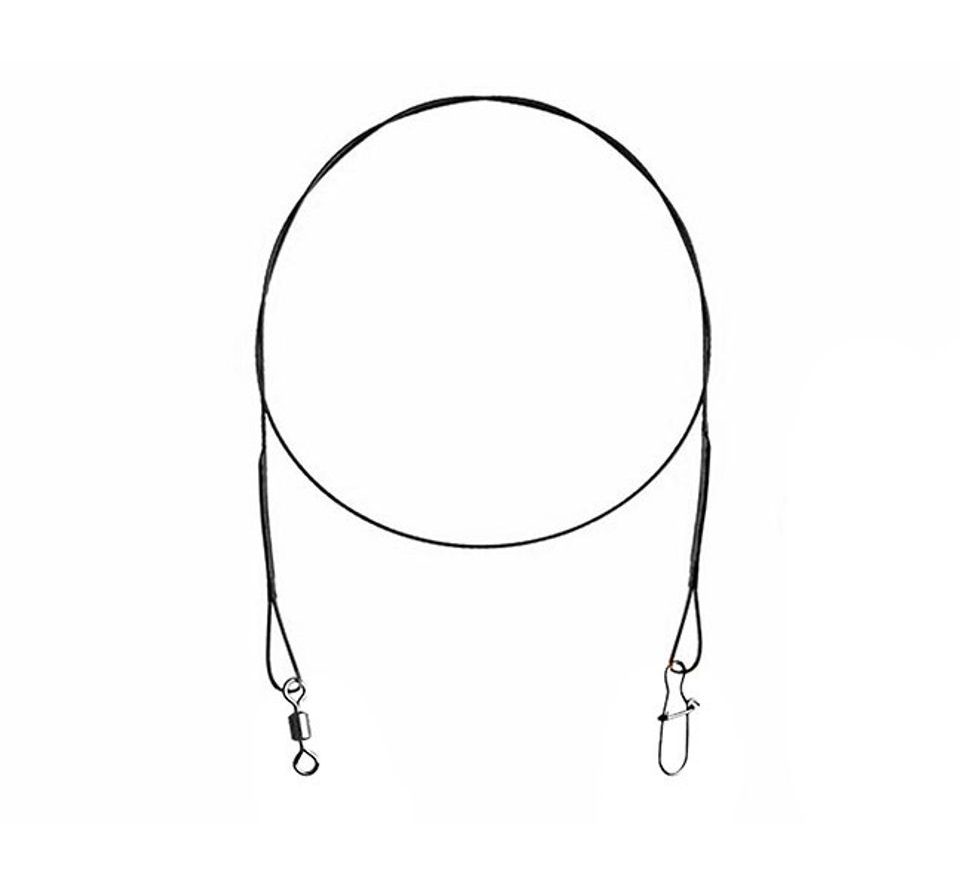 Delphin Titánové lanko 1x7 Bomb! s obratlíkom a karabínkou 2ks