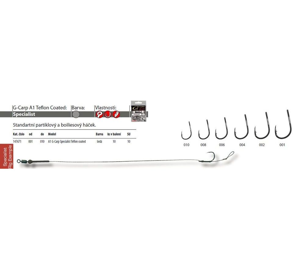 Gamakatsu Háčky A1 G-Carp Super Hook Teflon coated 10ks