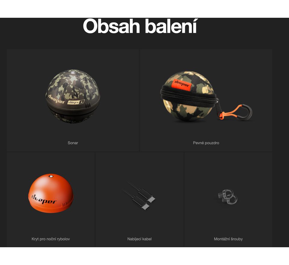 Deeper Nahadzovací sonar Fishfinder CHIRP+ 4