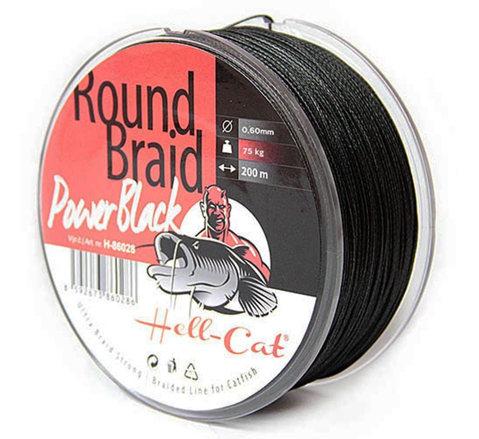 Hell-Cat Splétaná šňůra Round Braid Power Black 200m