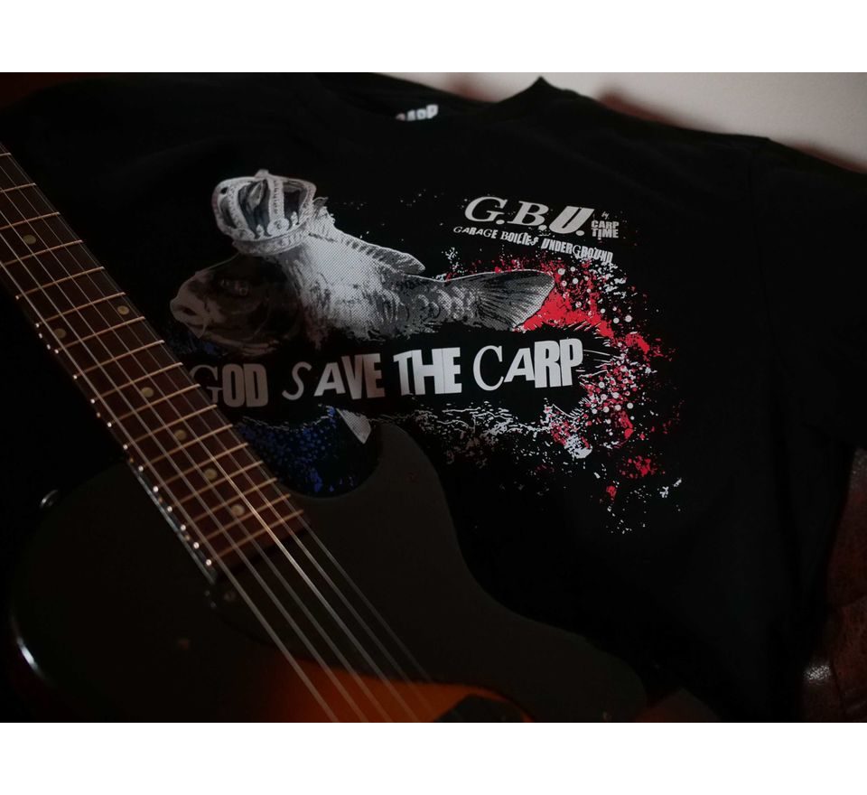 G.B.U. Tričko God Save The Carp černé