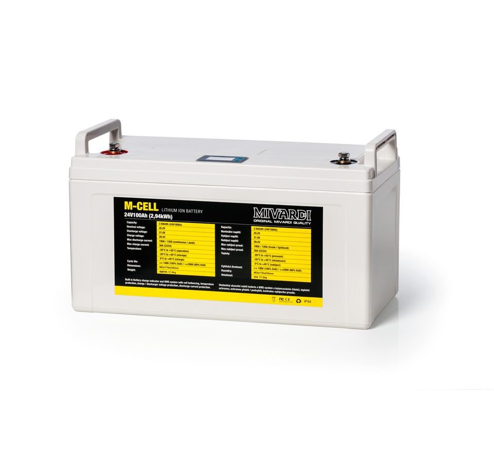 Mivardi Lithiová baterie M-CELL 24V 100Ah + 20A nabíječka