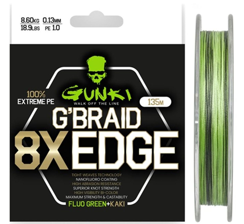 Gunki Šňůra G Braid 8X Edge (Pe1,0) 135m