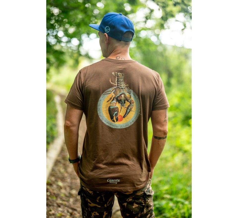 Giants fishing Tričko pánské hnědé Rak