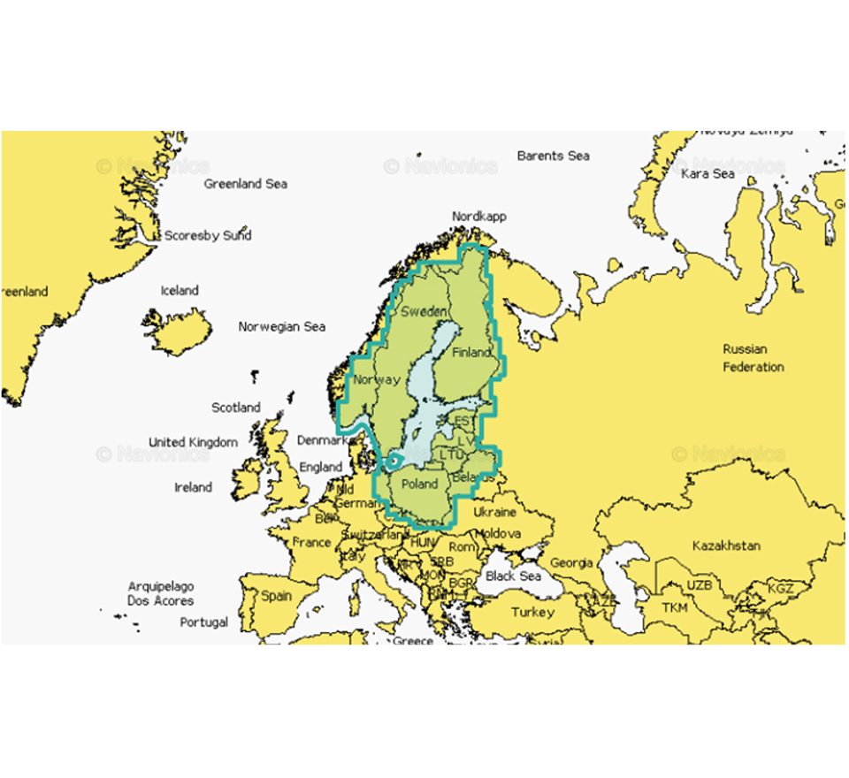 Navionics+ Mapy Baltského mora