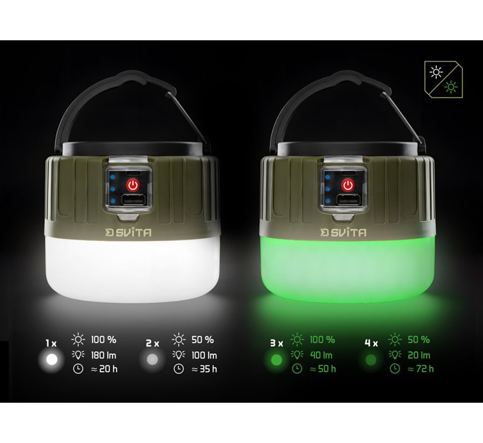 Delphin Kempingová lampa s ovládačom Svita