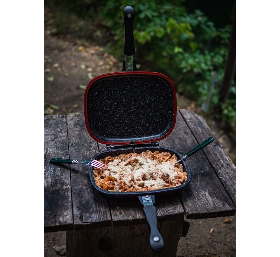 Giants fishing Akční set Pánev na vaření Eazi Pan Large + Sada nerezových příborů