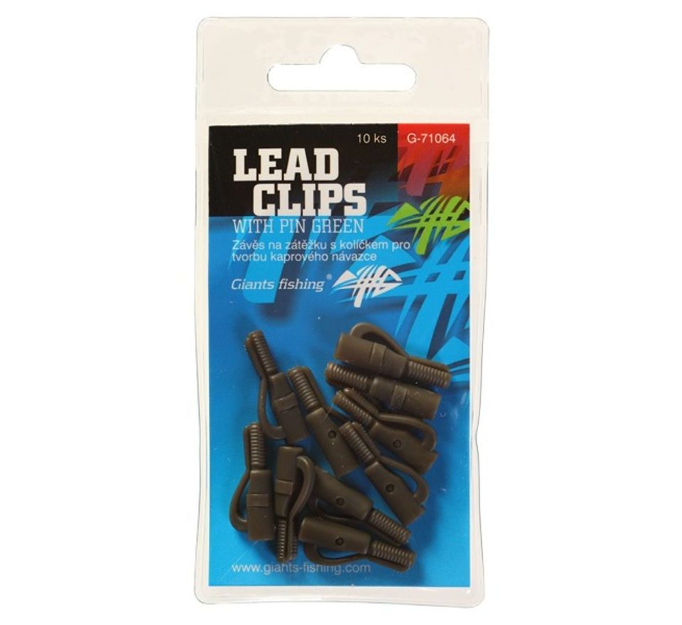 Giants Fishing Záves na záťaž Lead clips with pin Green 10ks