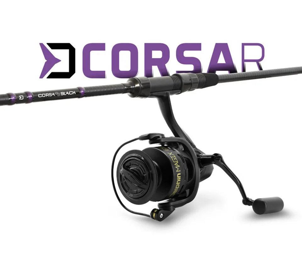 Delphin Kaprařský set CorsaBLACK Nero 3,6m 3lb 3díl + naviják 6T + 0,30mm