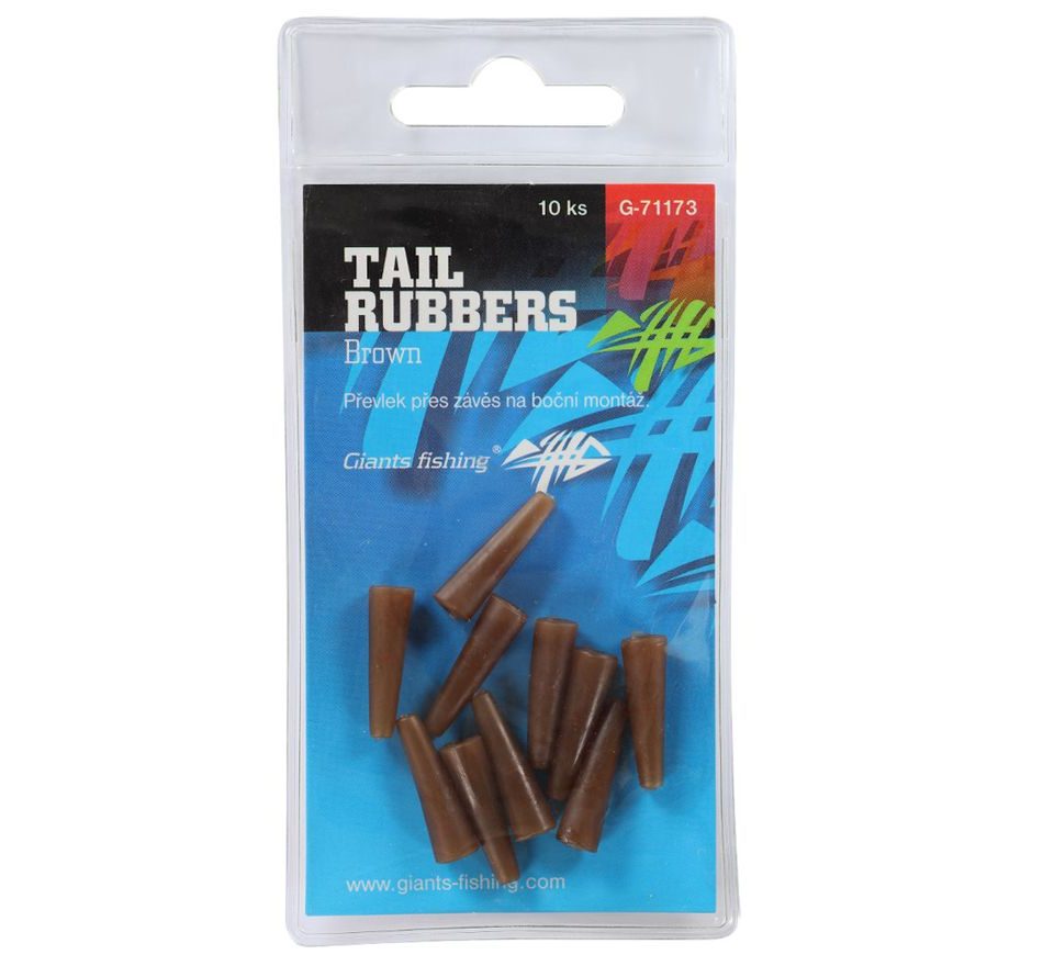 Giants Fishing Převlek na závěsku Tail Rubbers Brown 20mm 10ks