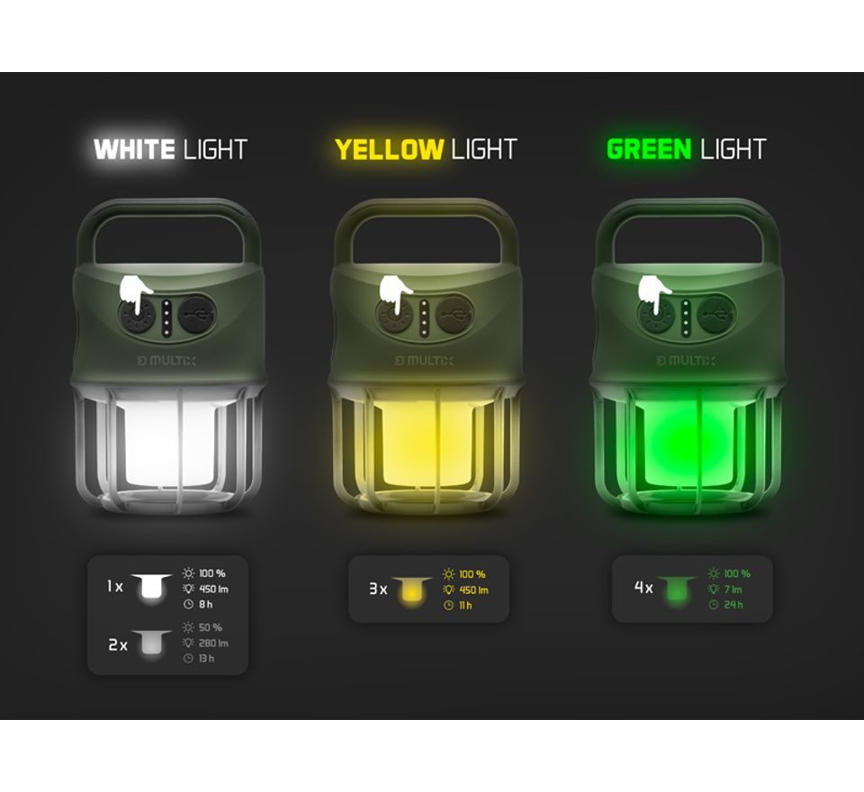 Delphin Kempingová lampa Multix