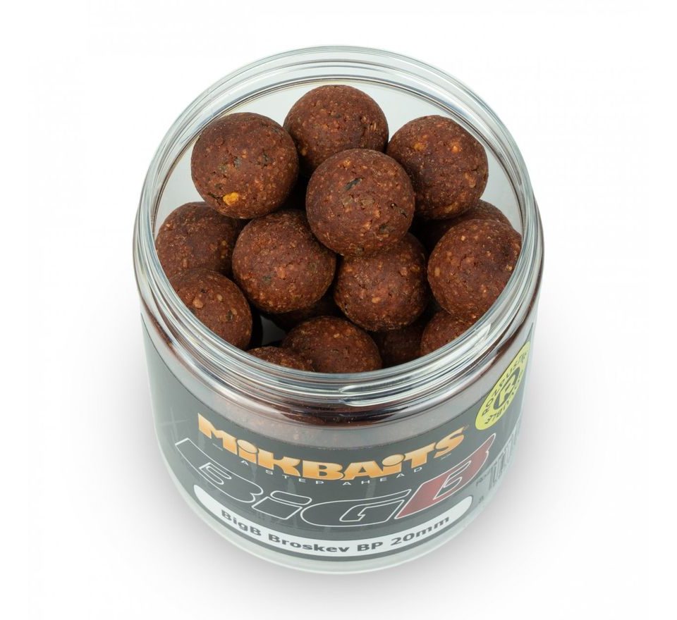 Mikbaits Rozpustné boilie BigB Broskev Black pepper