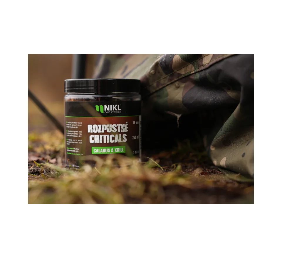 Nikl Rozpustné Criticals boilie Calanus & Krill 250ml