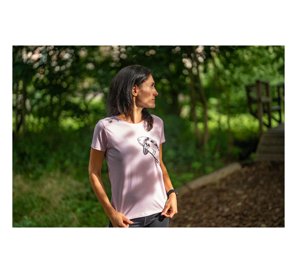 Giants fishing Tričko dámské růžové Plavající kapr